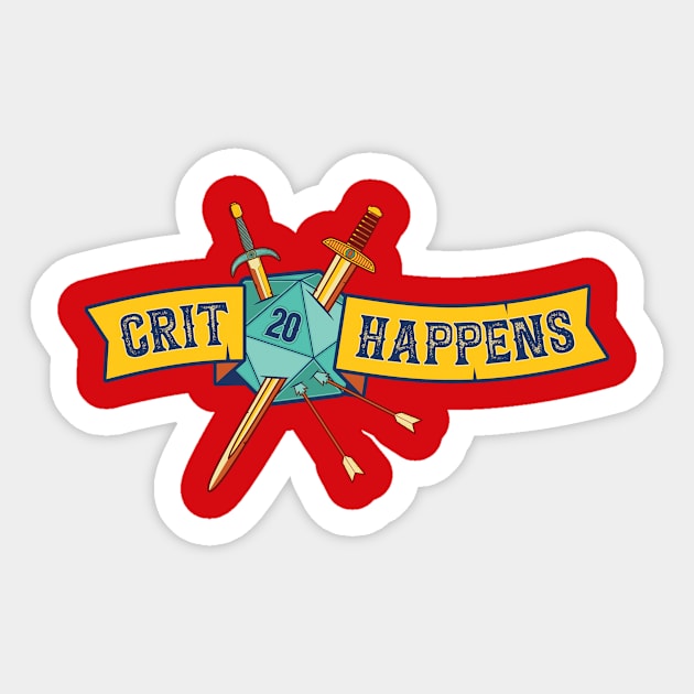 Crit Happens (20 Banner) Sticker by DCLawrenceUK